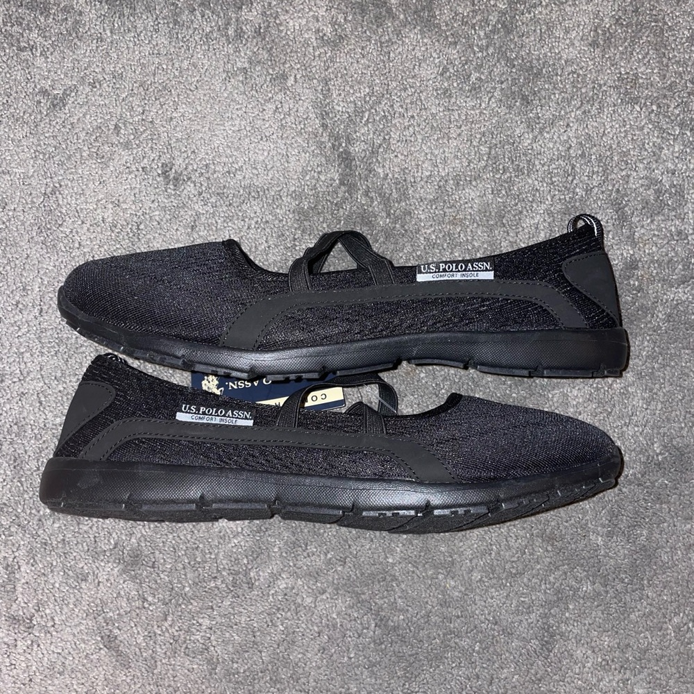 NWOT U.S Polo Assn Black Flats Size 9.5